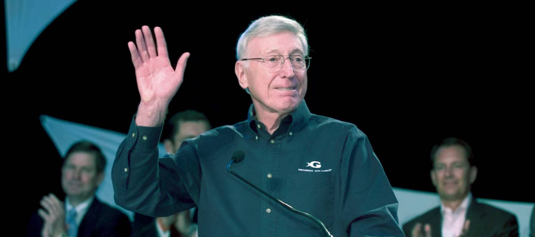 Home Depot co-founder Bernie Marcus speaks prior to a ribbon cutting ceremony at the Georgia Aquarium November 19, 2005 in Atlanta, Goergia.