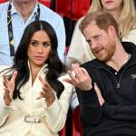 Prince Harry, Duke of Sussex and Meghan, Duchess of Sussex attend the volleyball on day two of the Invictus Games 2020 at Zuiderpark on April 17, 2022 in The Hague, Netherlands.