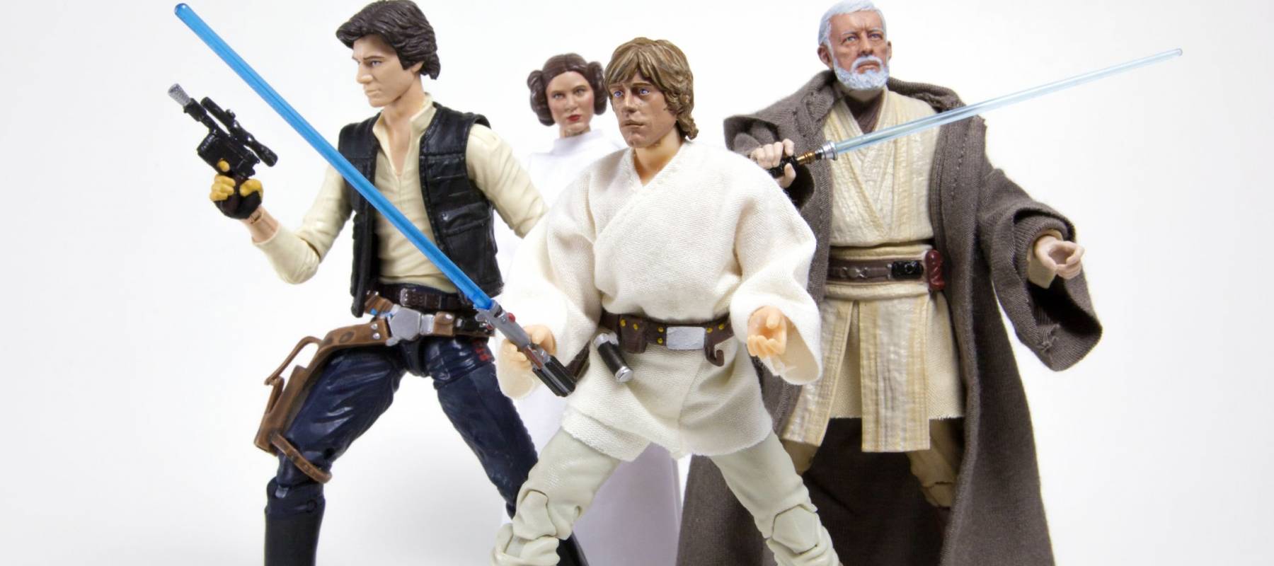 Princess Leia Organa, Han Solo, Luke Skywalker & Obi Wan 'Ben' Kanobi form Star Wars Episode IV: A New Hope - Hasbro Black Series 6 inch figures