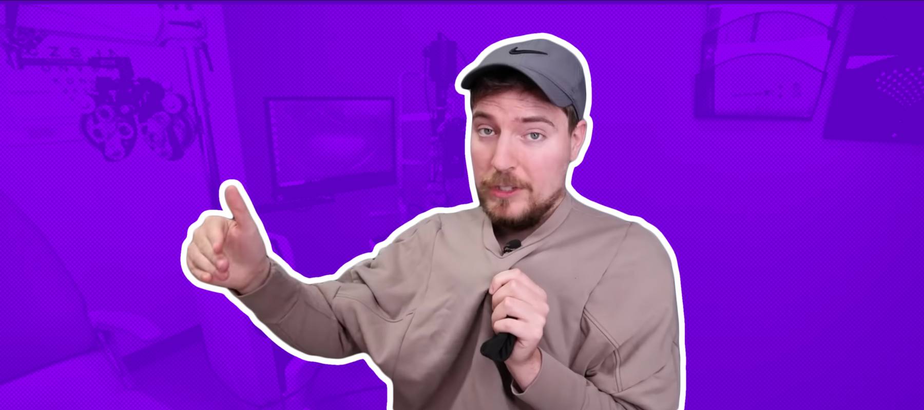 YouTuber MrBeast speaks into microphone, while looking into camera in a doctor's office.