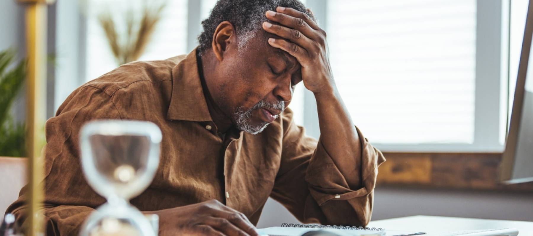 Senior business man concerne