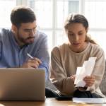 Couple filing taxes together.
