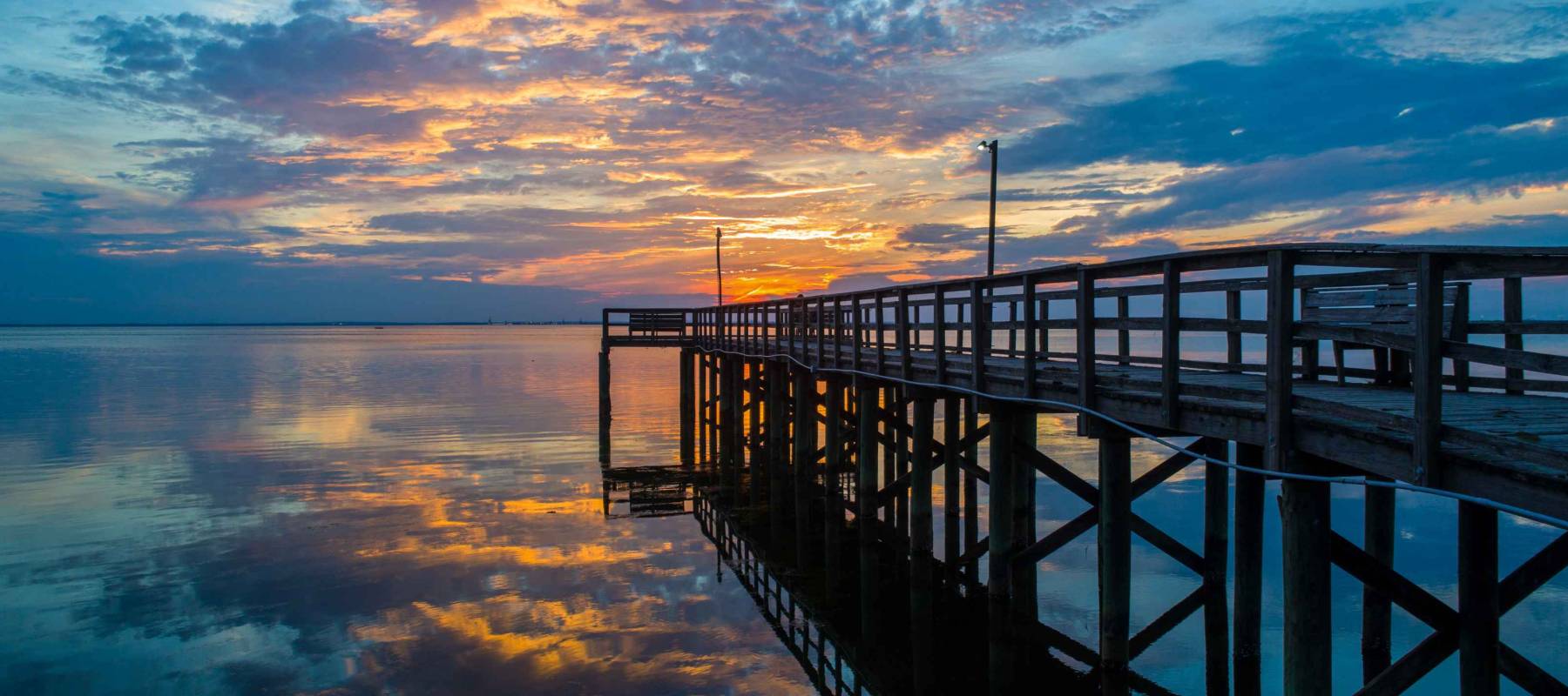 Bayfront Park Pavilion in Daphne, Alabama at sunset
