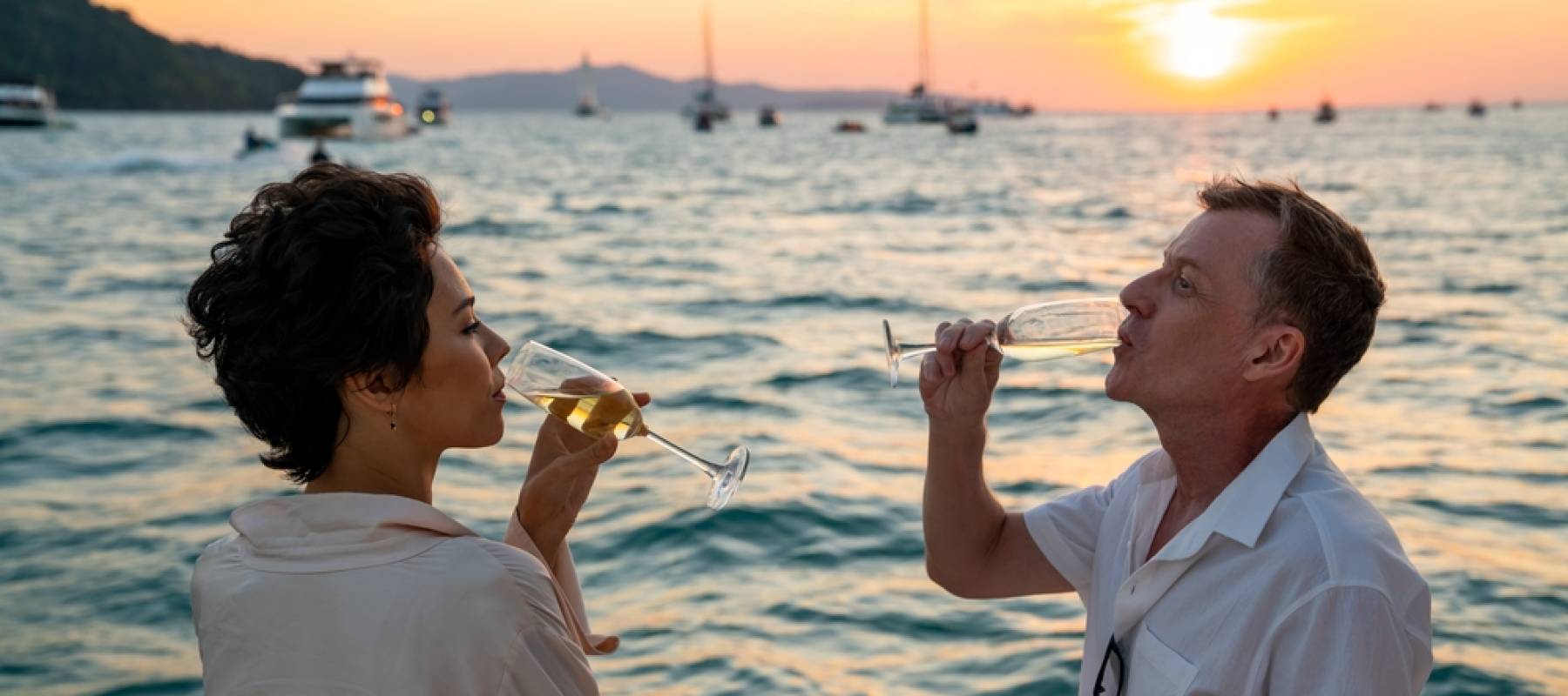 Rich couple on vacation