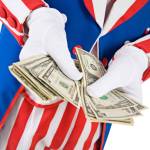 USA: Uncle Sam Counts US Currency