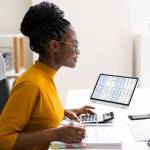 African Professional Chartered Accountant Woman Doing Tax