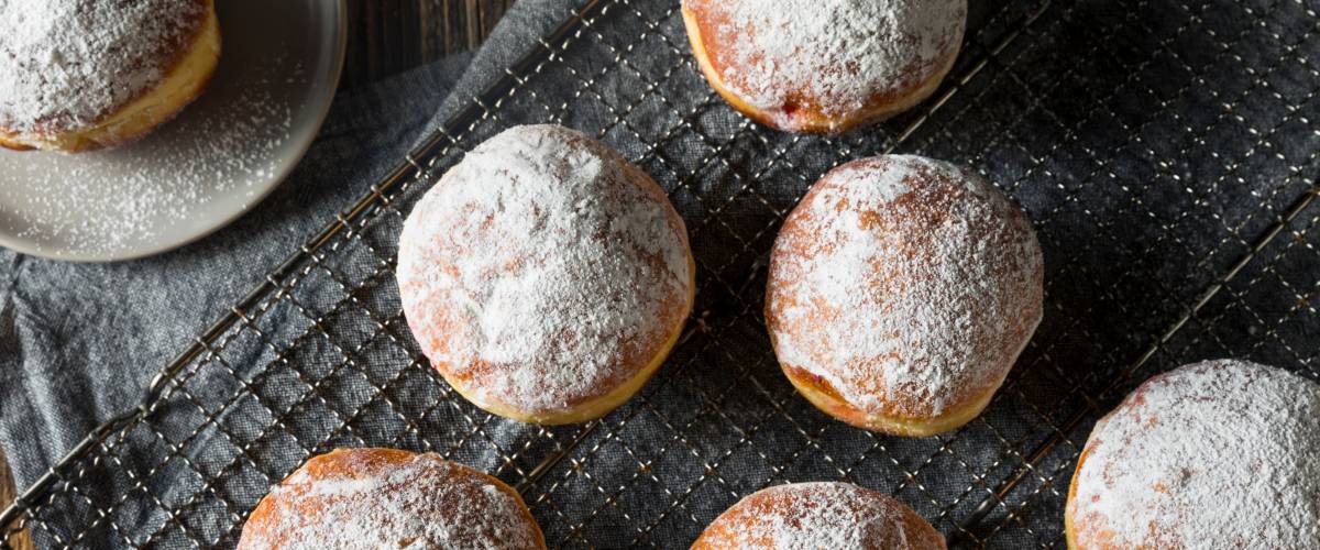 Gourmet Homemade Polish Paczki Donuts with Jelly Filling