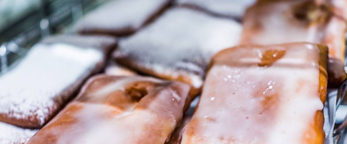 Fastnacht doughnut pastry from Germany macro closeup