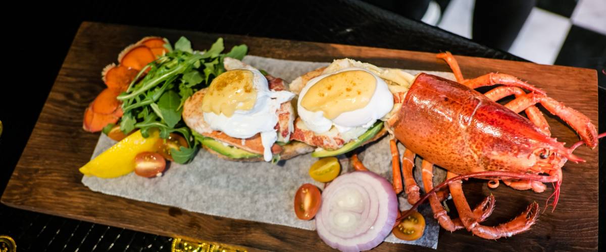 Lobster Benedict with Champagne Vinegar Hollandaise