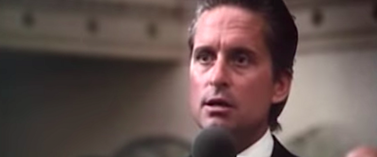 Michael Douglas as Gordon Gekko