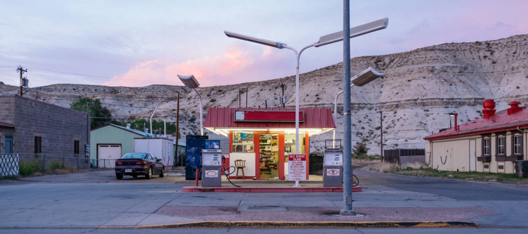 A gas station in Green River, Wyoming.
