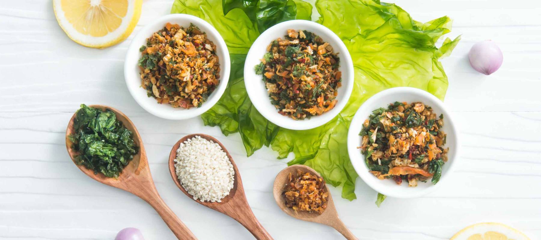Future food, Organic Plant-Based Food consisting of fish, insects, seaweed, vegetables, fruits, nuts, that new generations prefer to eat for healthy health.