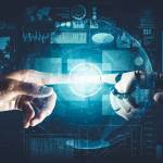 3D rendering futuristic droid robot technology development, artificial intelligence AI, and machine learning concept. Global robotic bionic science research for future of human life.