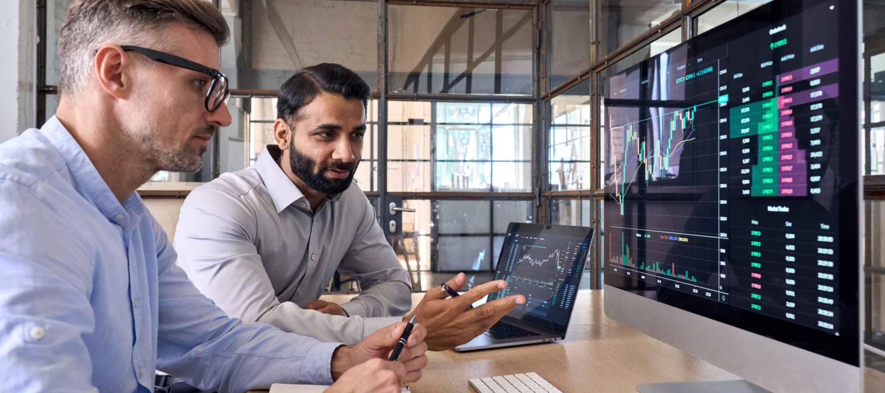 Two diverse crypto traders brokers stock exchange market investors