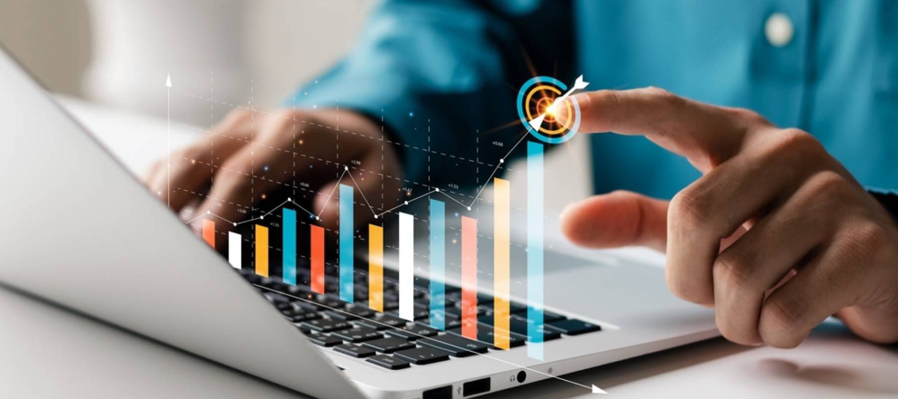 Businessman analyzing company's financial balance sheet