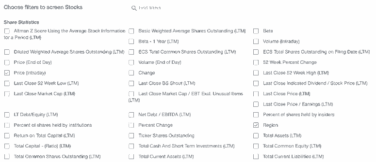free stock screener at Yahoo! Finance features