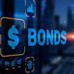 Businessman clicks a bonds virtual screen. Bond Finance Banking Technology concept. Trade Market Network