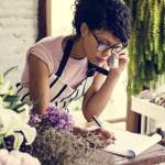 Business of flower shop with woman owner