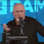 Jordan Peterson and Dave Ramsey seen side by side, talking on set of the Ramsey Show.