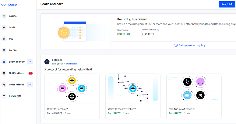 Coinbase's Learn and Earn