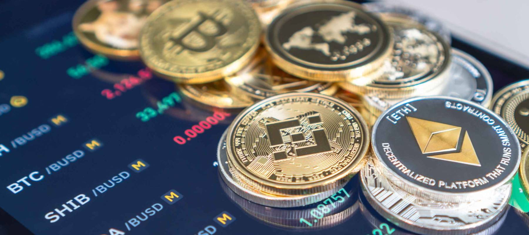 Cryptocurrency on Binance trading app, Bitcoin BTC with BNB,