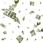 Dollar bill. Washington american cash. Usd money background. Money falling.