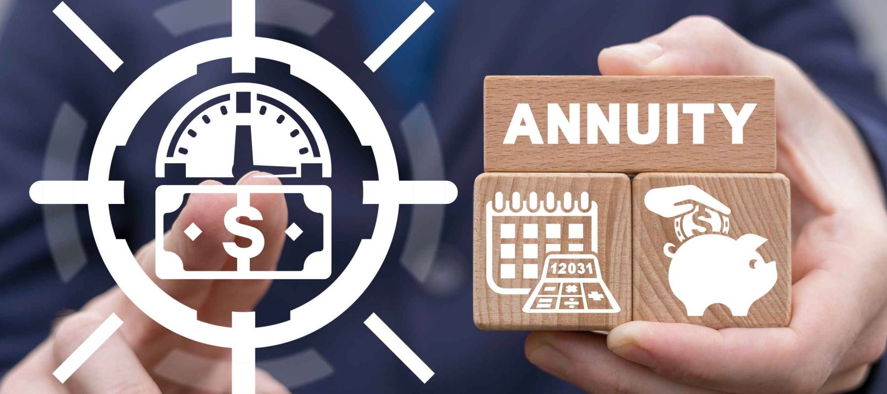 Financial concept of annuity. Annuities. Savings, insurance. Life annuity.