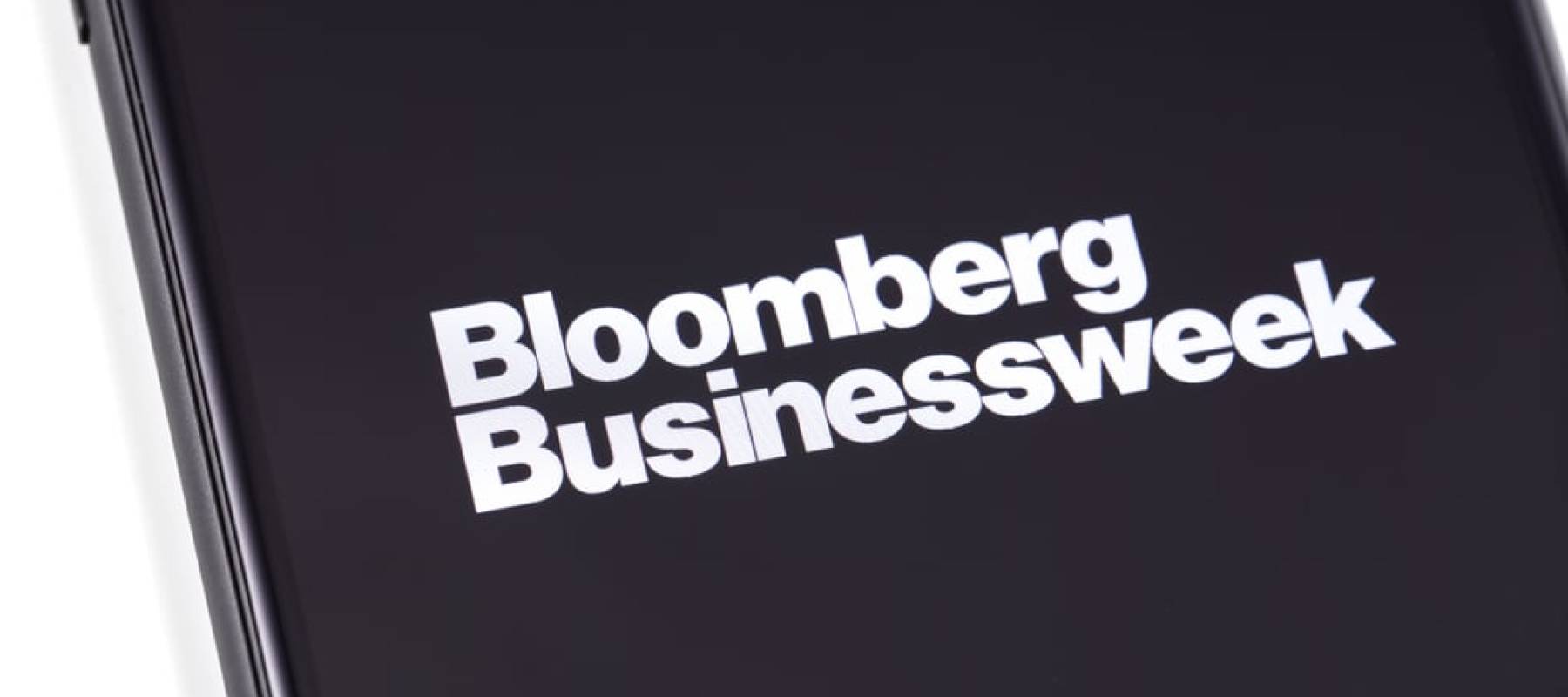Bloomberg Businessweek logo on the screen smartphone.