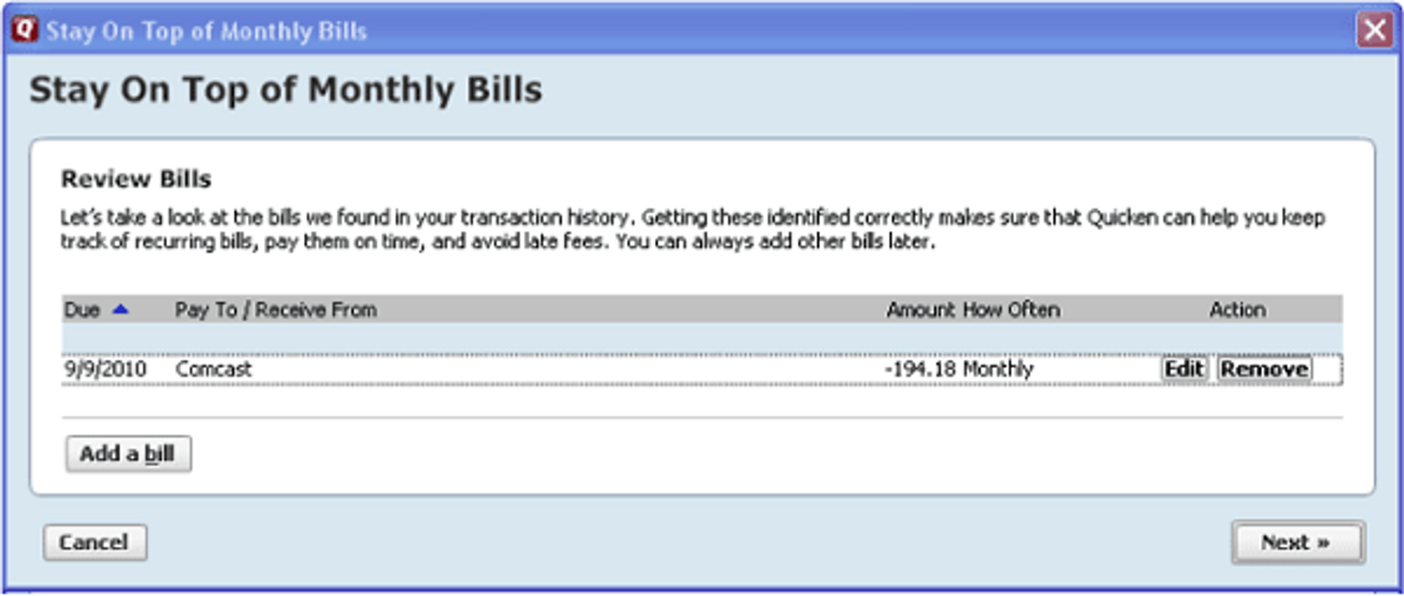 Stay on top of monthly bills