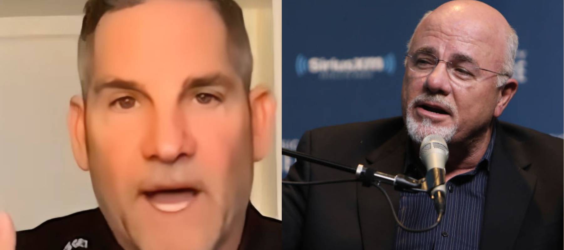 Side-by-side images of Grant Cardone and Dave Ramsey speaking.