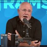 Dave Ramsey on set of his radio show, making an exaggerated facial expression.