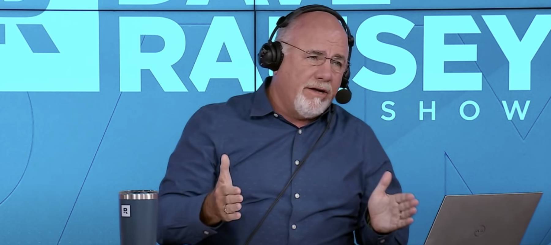 Screenshot: Ramsey speaks on set during an episode of his talk show.