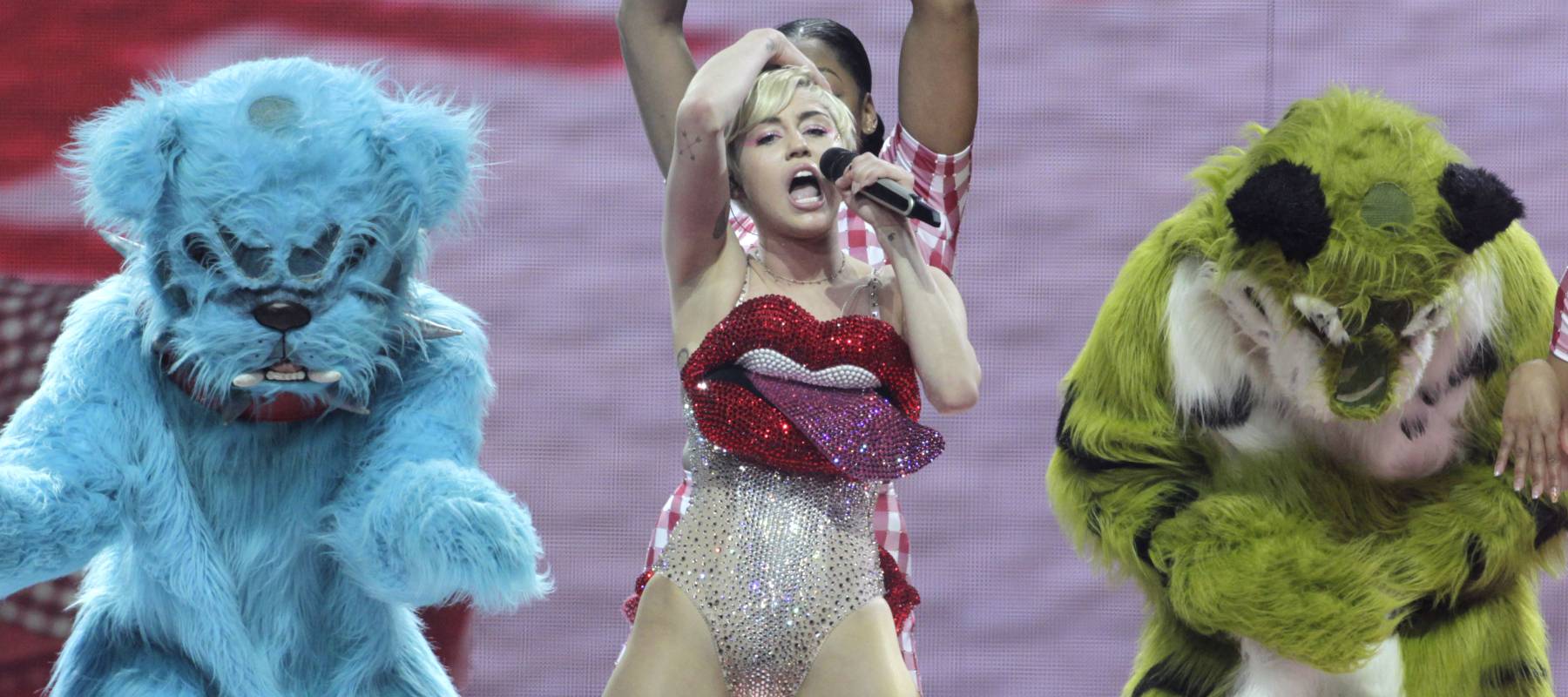 Miley Cyrus performing during Germany stop on her Bangerz Tour.