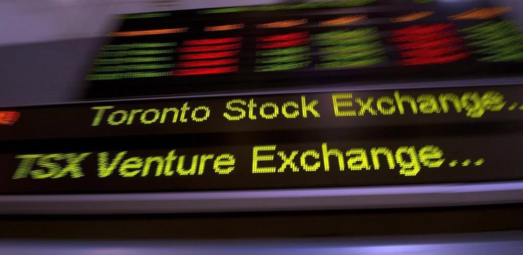 The TSX ticker is shown in Toronto on May 10, 2013. 