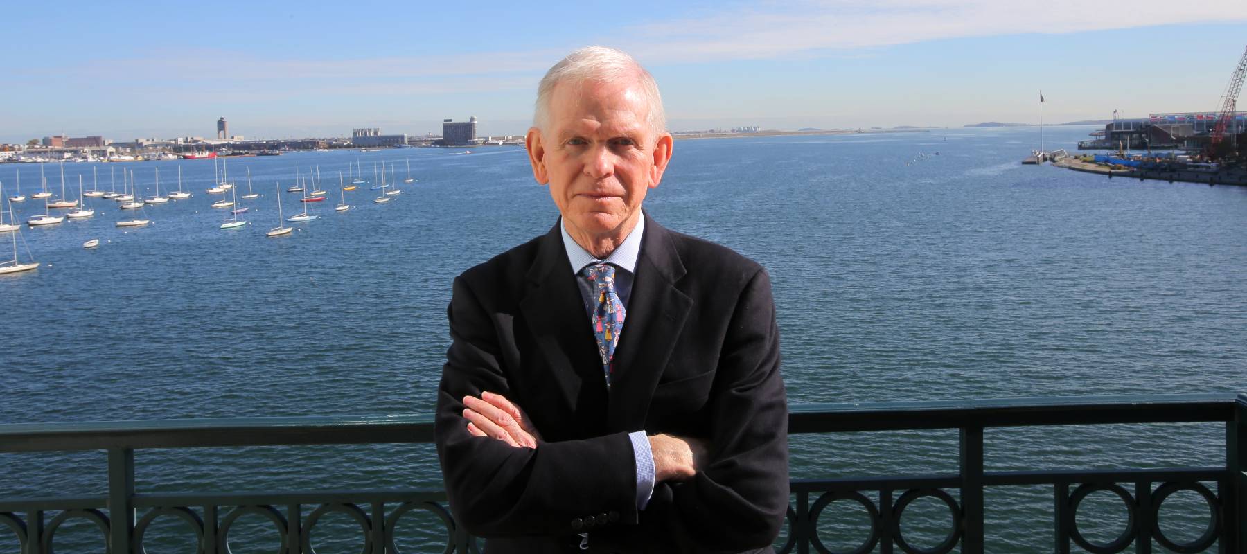Jeremy Grantham poses on a balcony at his Rowes Wharf office in Boston, Nov. 5, 2013.