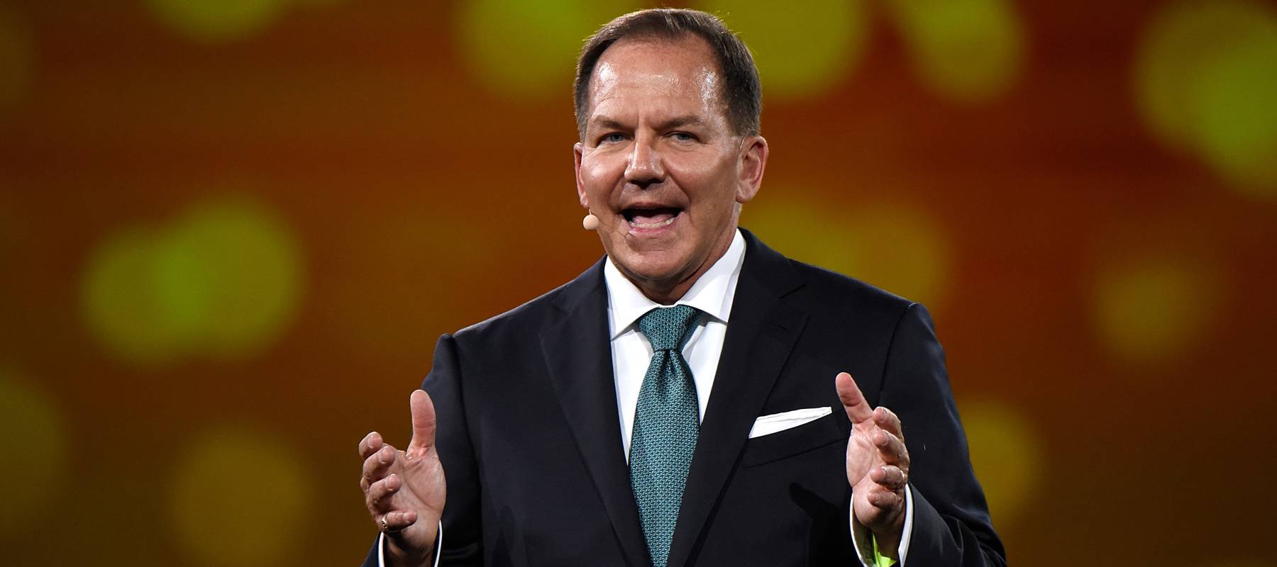 Paul Tudor Jones speaks on stage during The Robin Hood Foundation's 2018 benefit at Jacob Javitz Center.