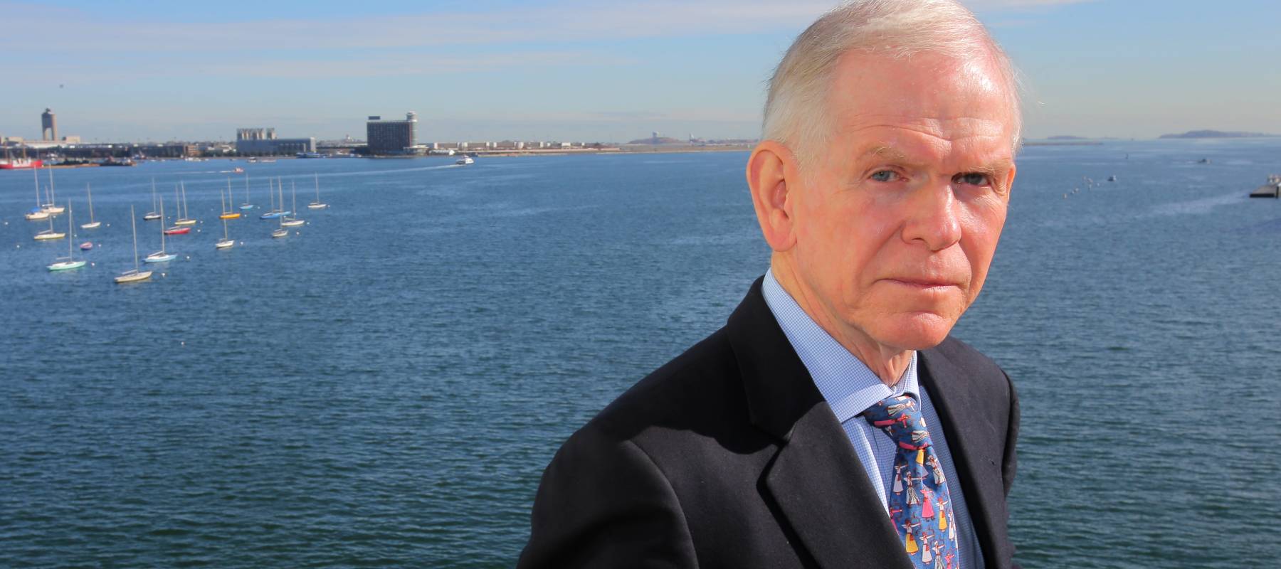 Jeremy Grantham poses on a balcony at his Rowes Wharf office in Boston, Nov. 5, 2013.