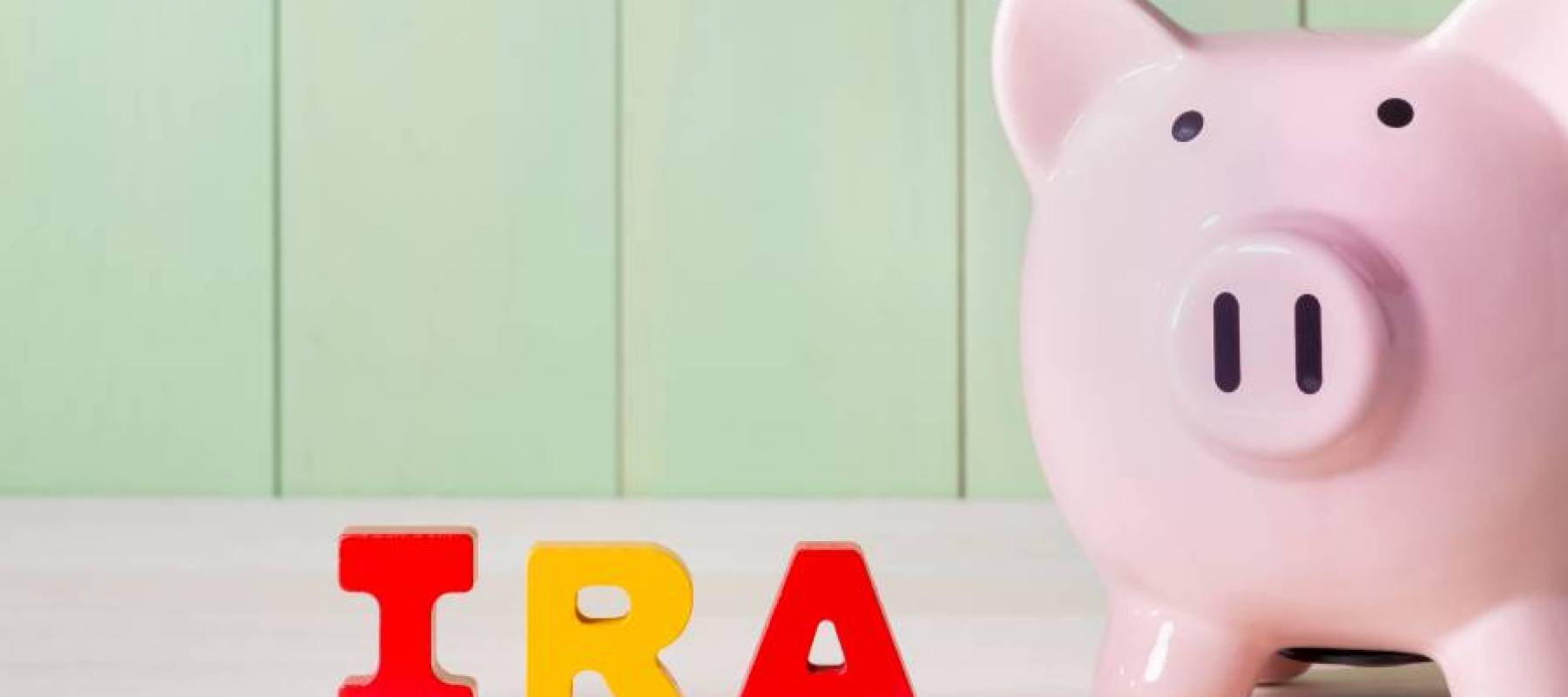 Piggy bank with IRA concept