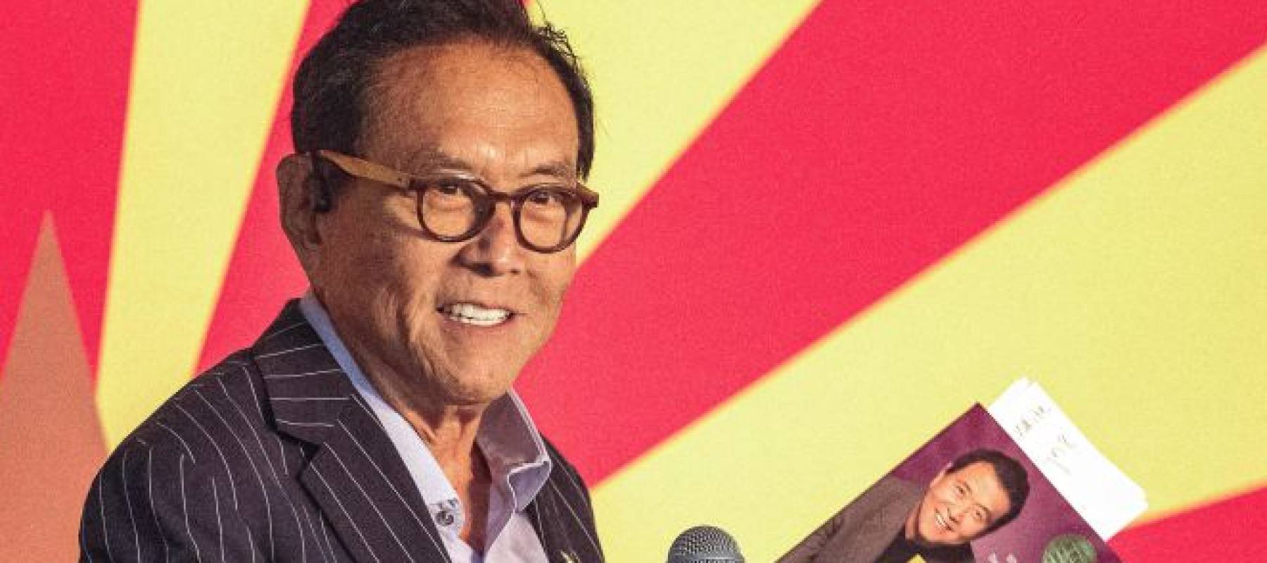 US businessman Robert Kiyosaki speaks on stage during Republican candidate for Governor of Arizona Kari Lake's Ask Me Anything Tour in Sun City, Arizona, on October 21, 2022.