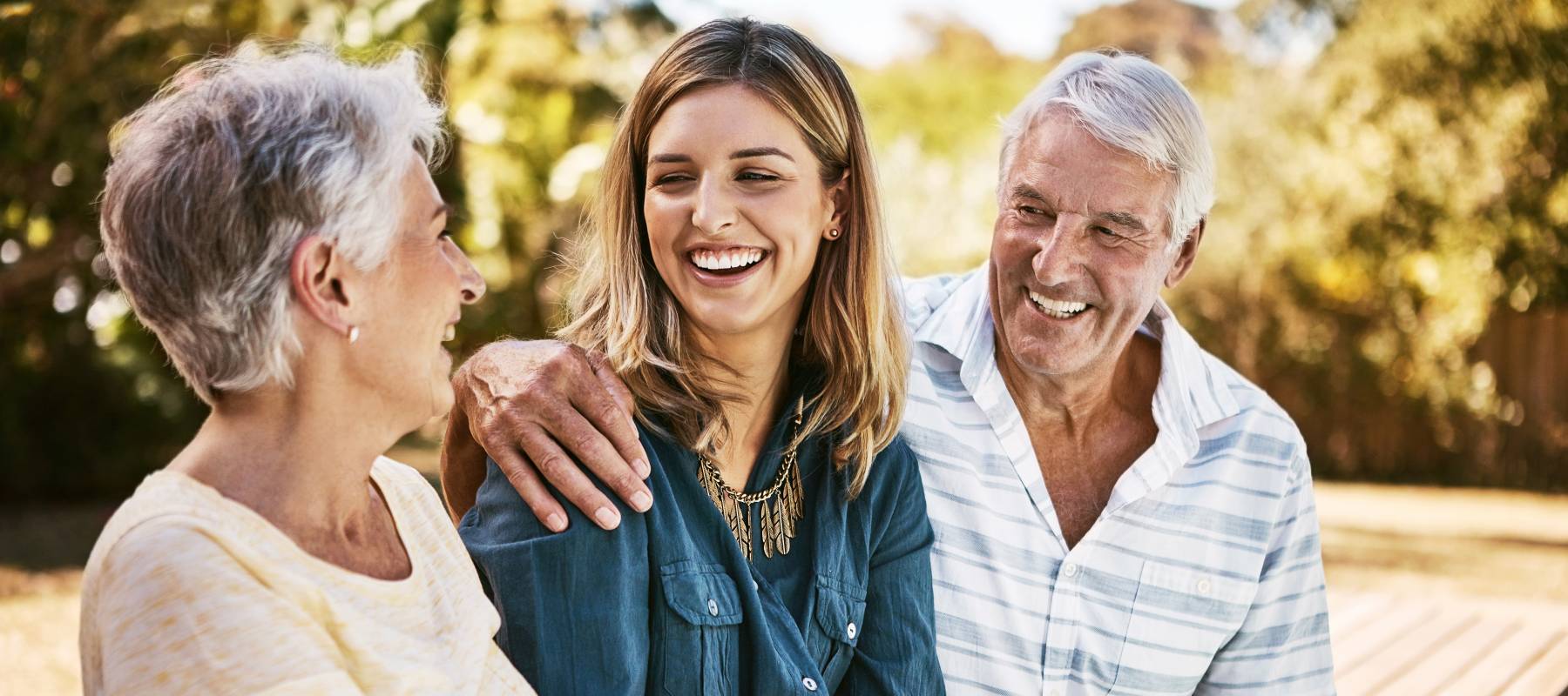 A young women spends time with her parents.