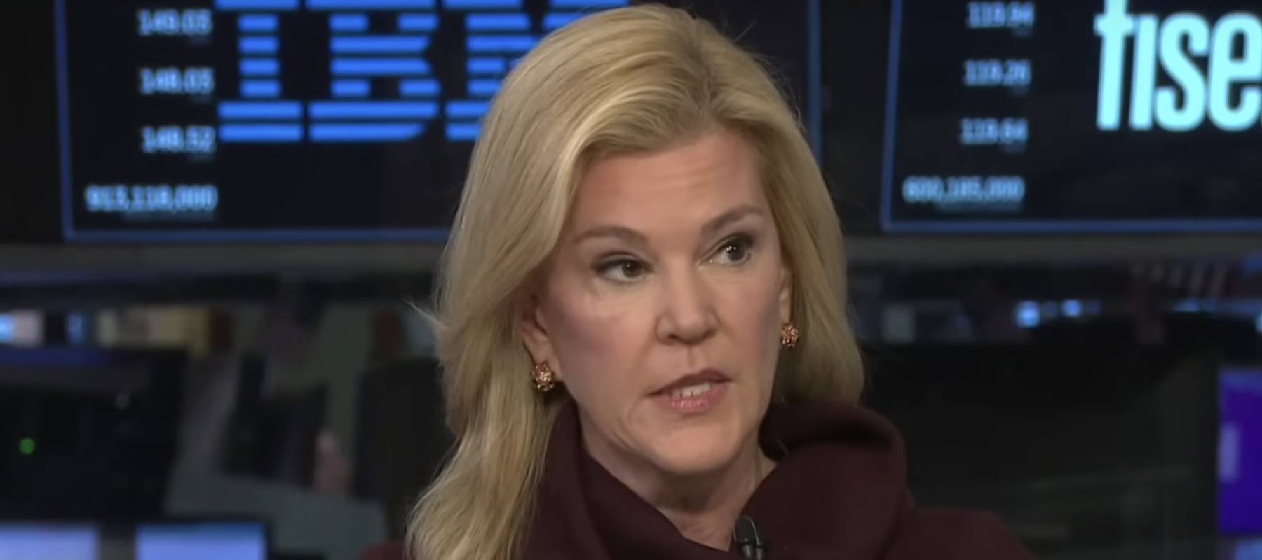 Screenshot of Meredith Whitney speaking during a CNBC interview.