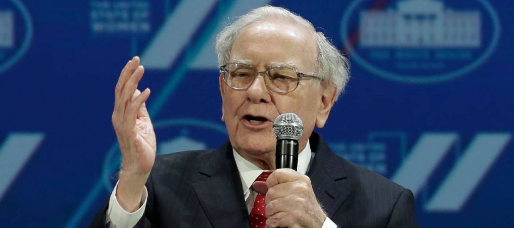 Investor Warren Buffett speaks during the "United State of Women Summit" at the Washington Convention Center in Washington, DC, June 14, 2016.