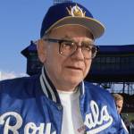 Warren Buffett attends an Omaha Royals baseball game in Rosenblatt Stadium.