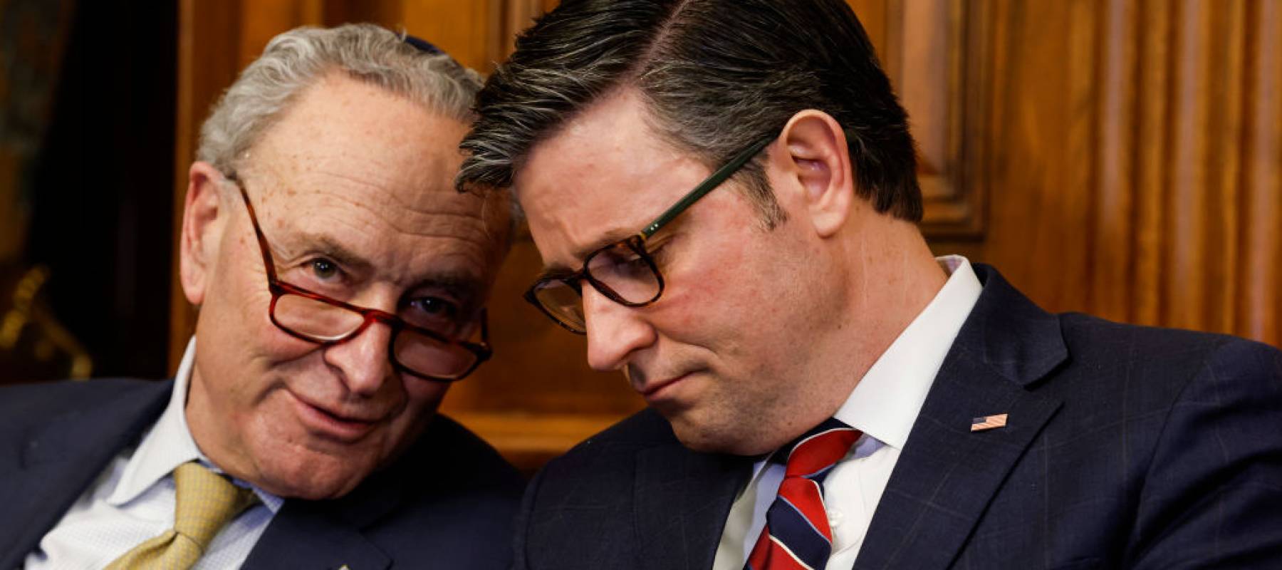U.S. Senate Majority Leader Chuck Schumer (D-NY) and U.S. Speaker of the House Mike Johnson (R-LA)