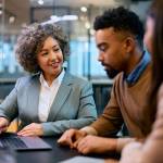 Financial advisor with young couple