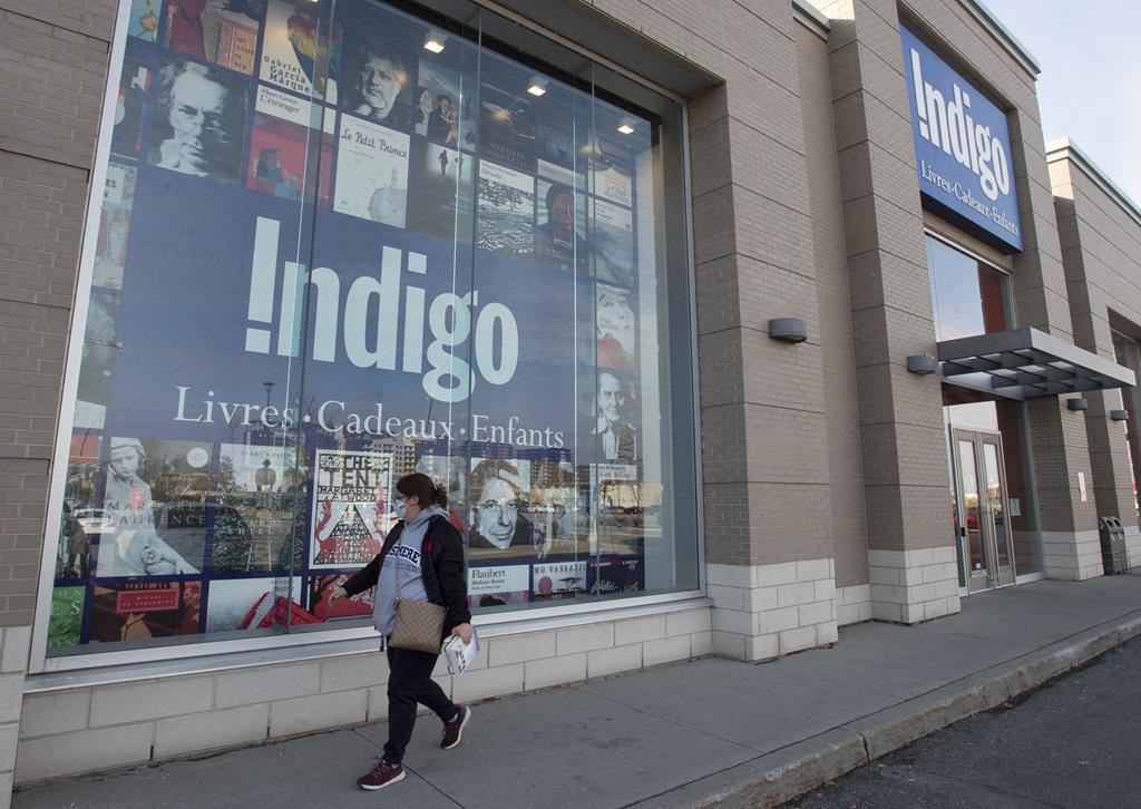 An Indigo bookstore is seen Wednesday, November 4, 2020 in Laval, Que. Shares of Indigo Books &amp; Music Inc. were up more than 50 per cent in early trading after it received a proposal to take 