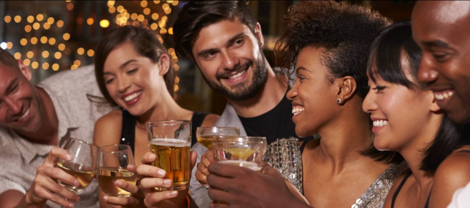 Friends holding drinks