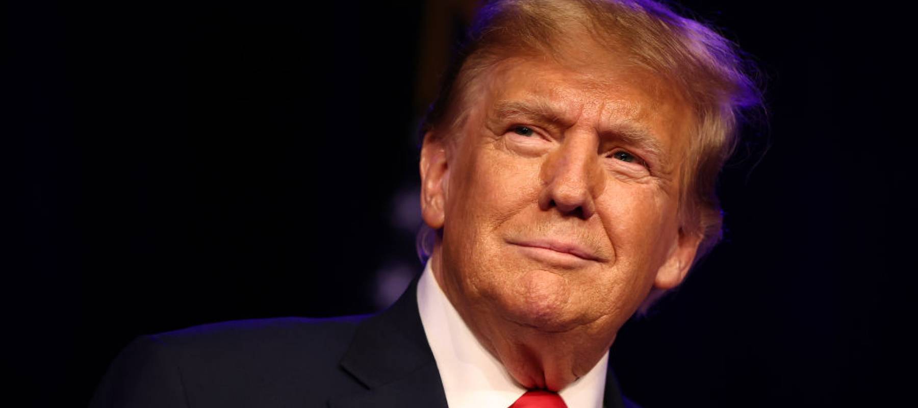 epublican presidential candidate and former U.S. President Donald Trump greets supporters during his caucus night watch party at the Treasure Island Hotel & Casino on February 08, 2024