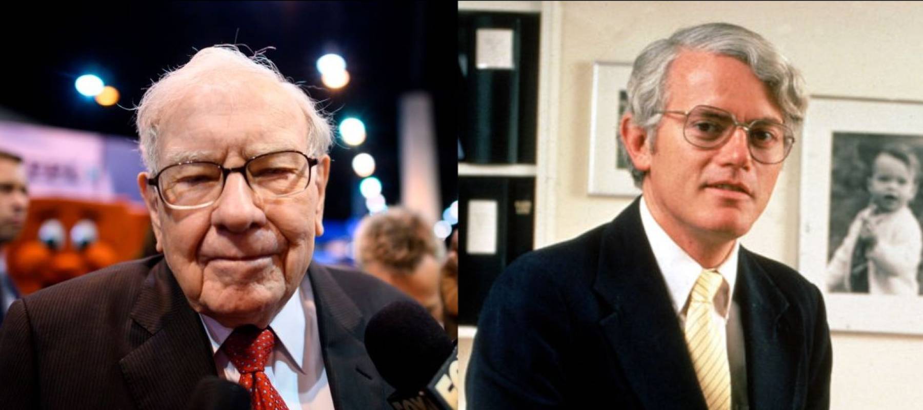 Images of Warren Buffett and Peter Lynch seen side by side.