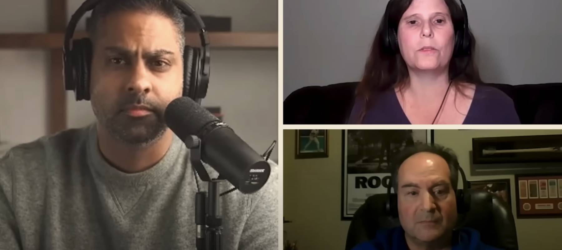 Ramit Sethi (left) speaks with Rachel and Brian about their financial situation.